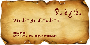 Virágh Ádám névjegykártya
